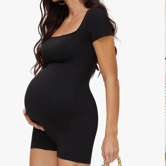 Black Maternity Bodysuit - Picture 1 of 4